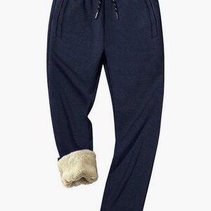Men's Navy Blue Fleece-Lined Pants